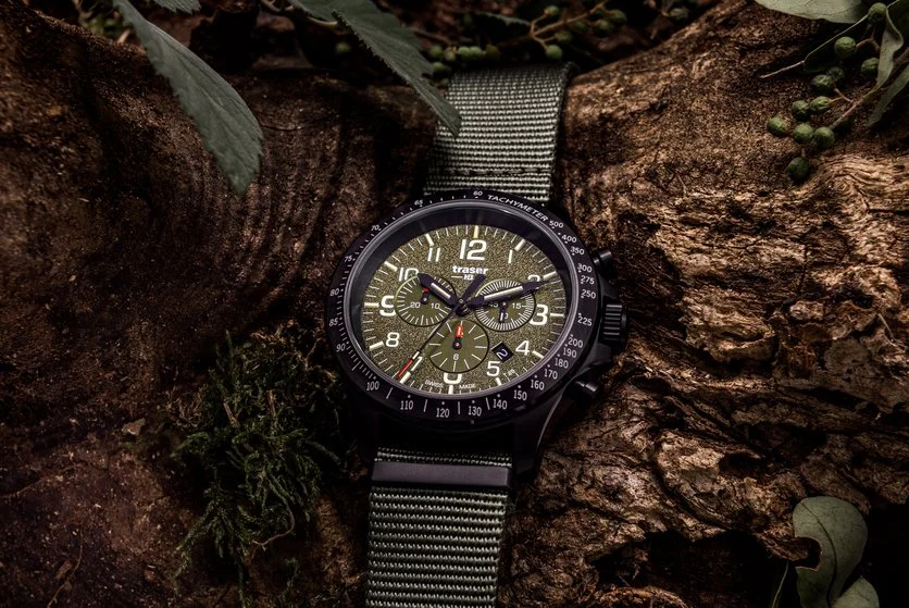 csm P67 Officer Pro Chronograph Green NATO Mood Day 6206a6cd8e