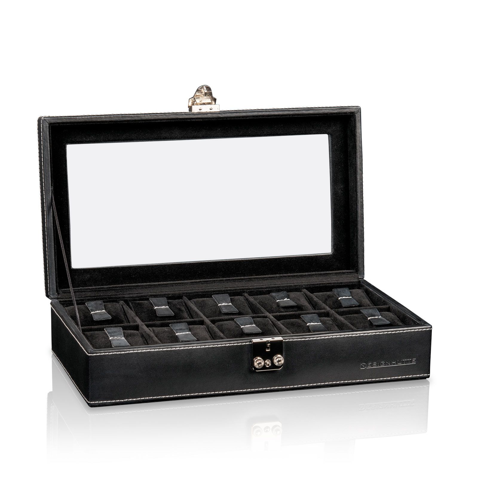 Designhütte Watch Box with Window Solid 10 – Black