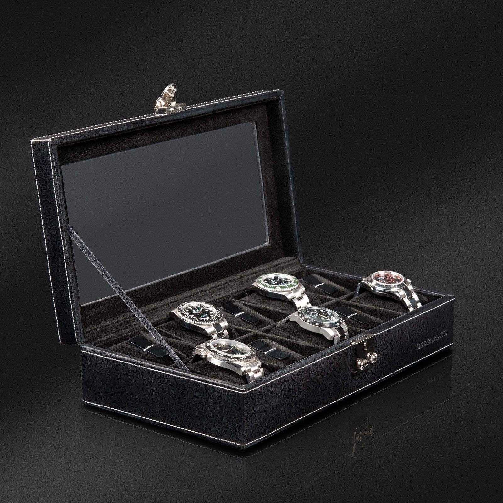 Designhütte Watch Box with Window Solid 10 – Black