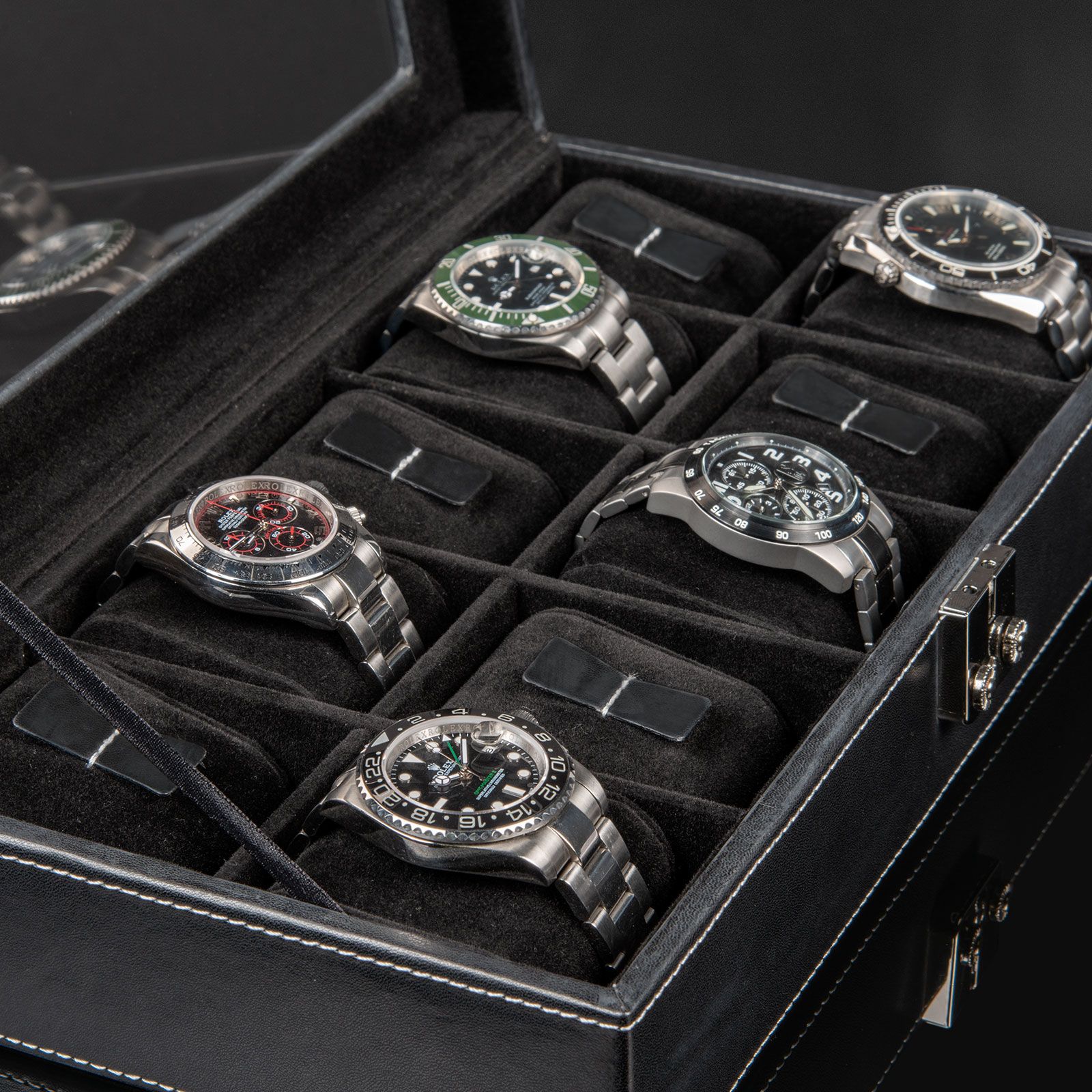 Designhütte Watch Box with Window Solid 10 – Black