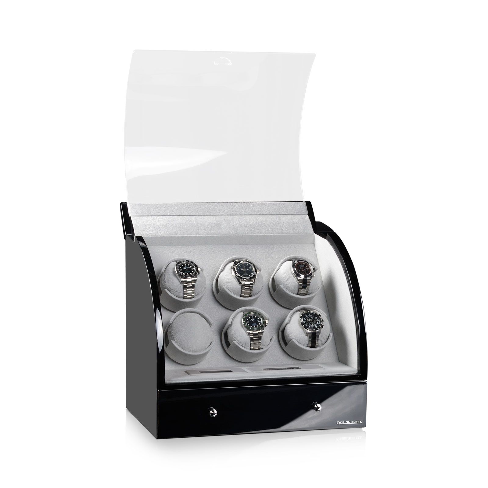 Designhütte Watch Winder Basel 6 LCD – Black
