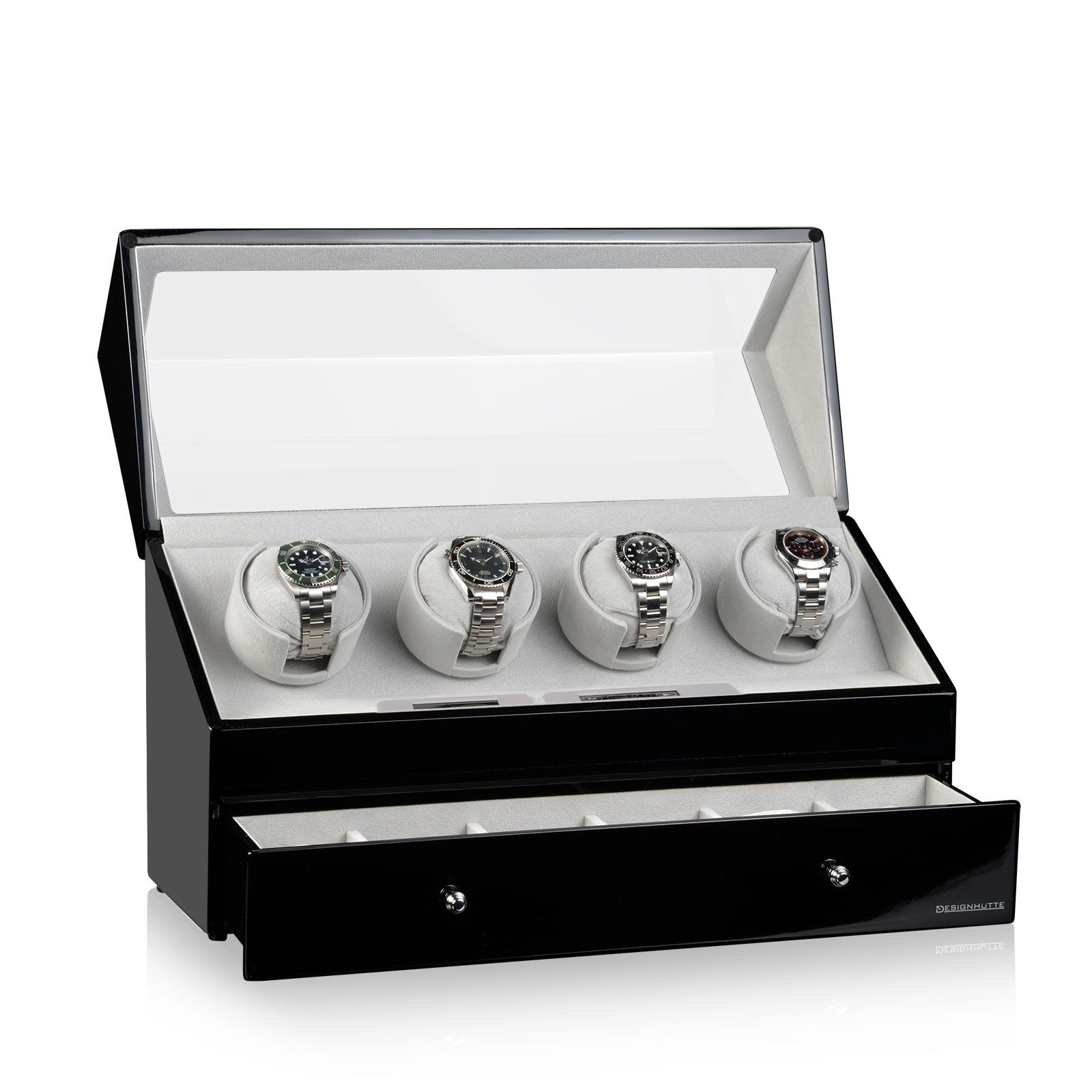 Designhütte Watch Winder San Diego 4 – Black / Grey