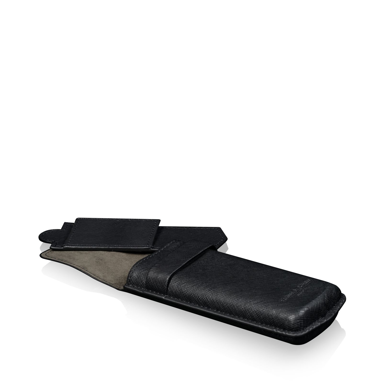 Heisse & Söhne Watch Case Mondo Saffiano – Black/Black