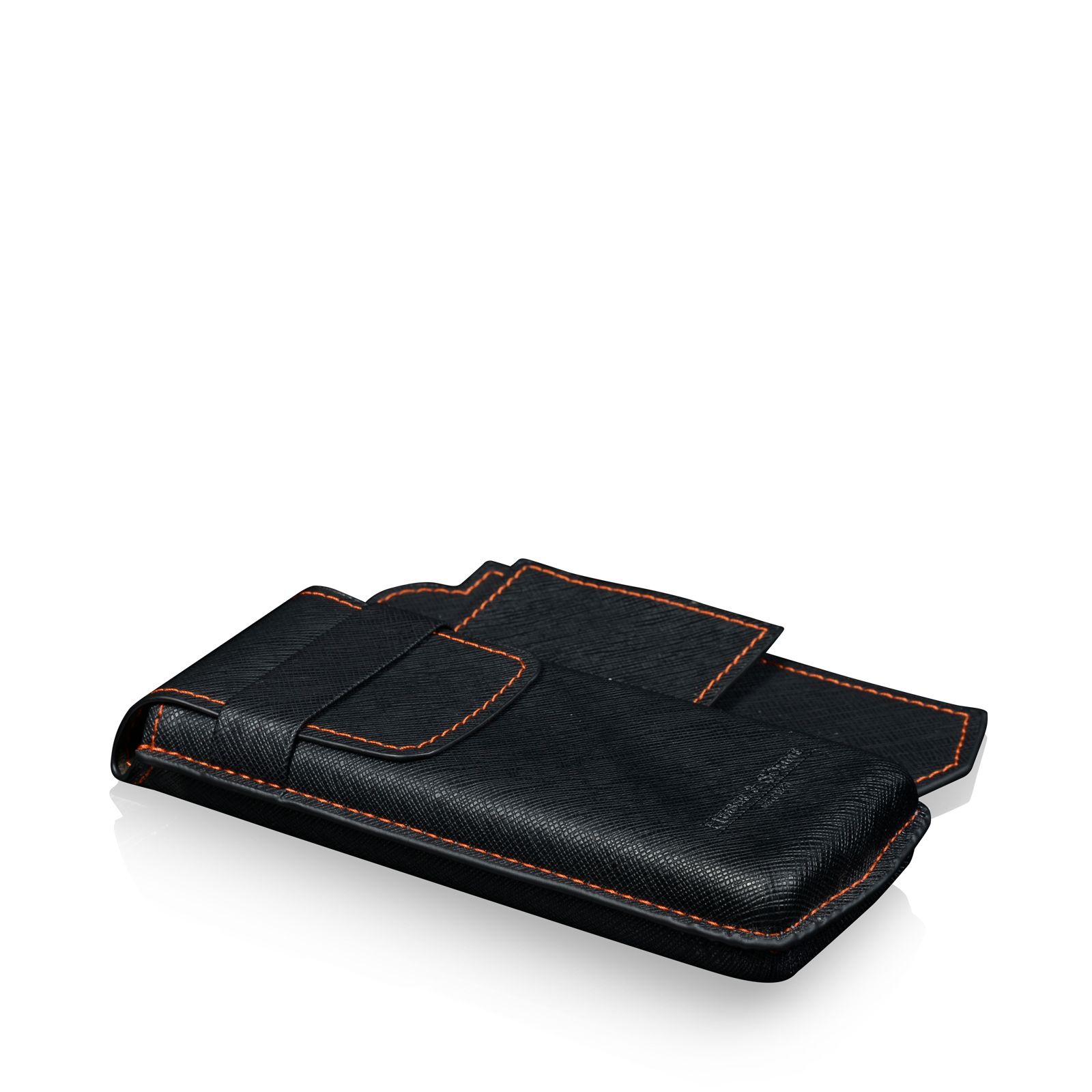 Heisse & Söhne Watch Case Mondo Saffiano – Black/Orange