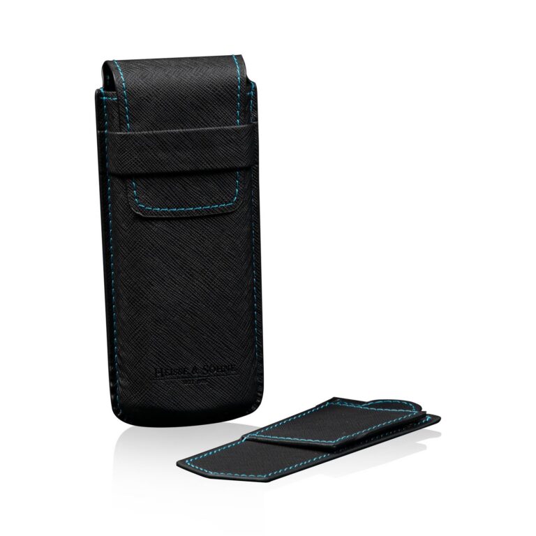 Heisse & Söhne Watch Case Mondo Saffiano - Black/Blue