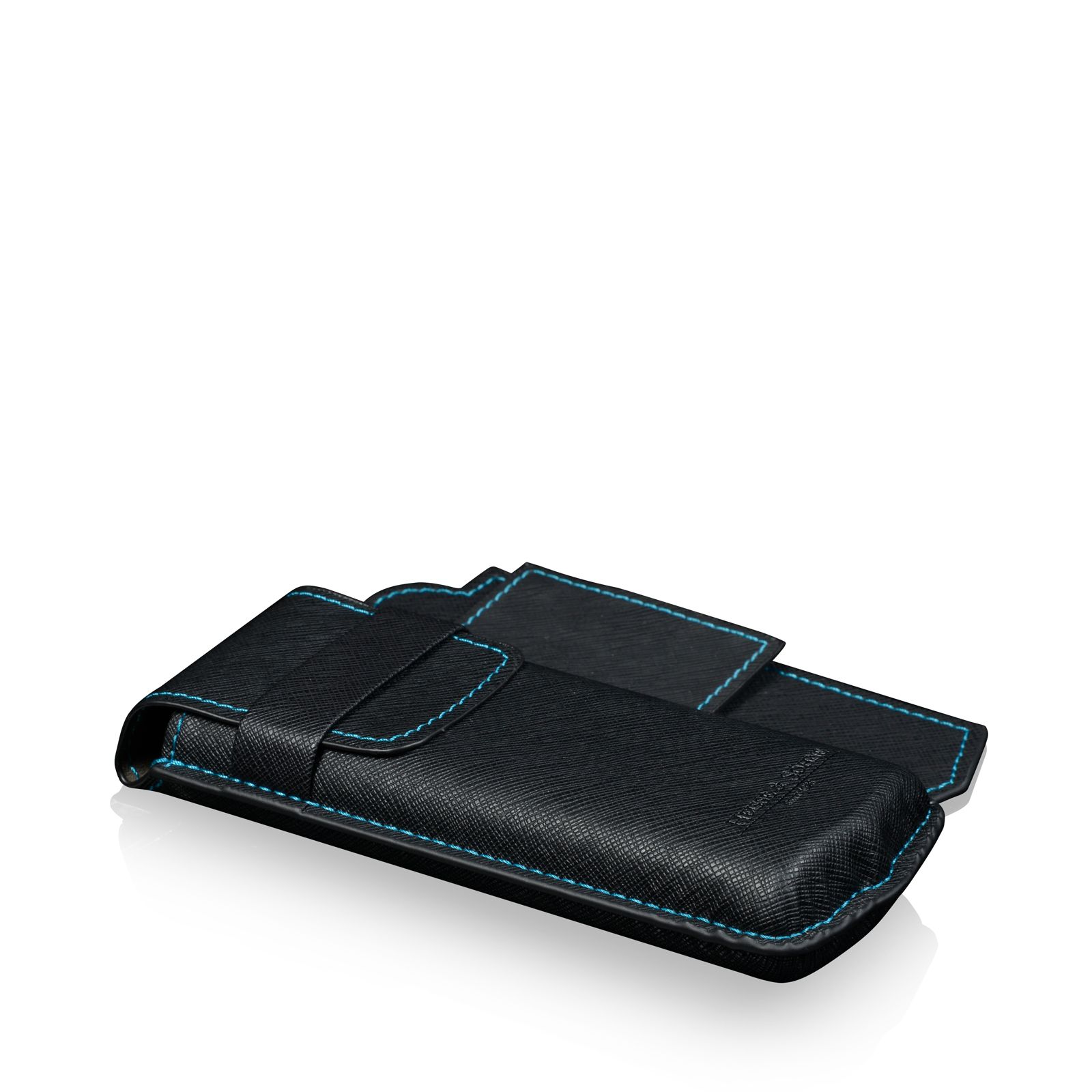 Heisse & Söhne Watch Case Mondo Saffiano – Black/Blue