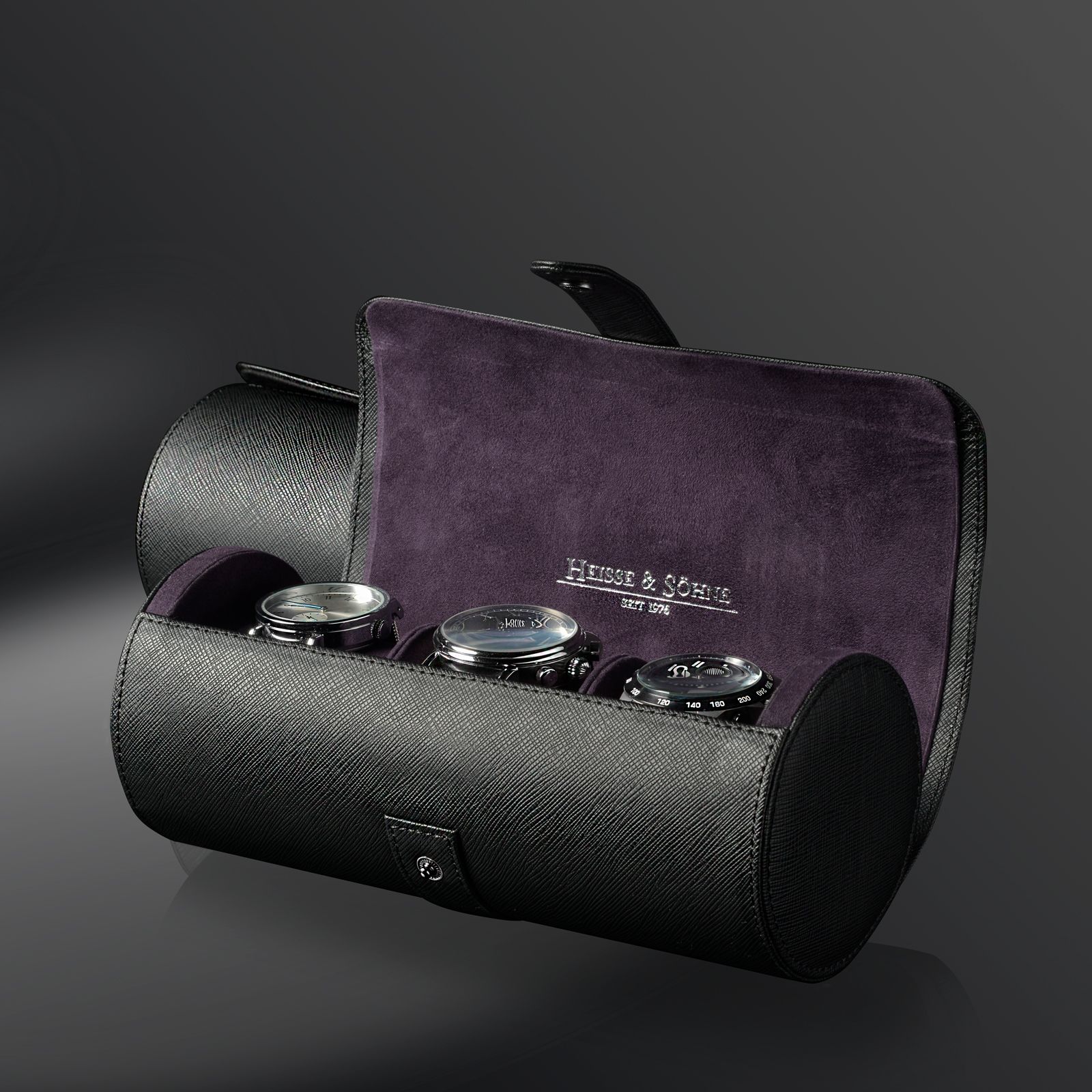 Heisse & Söhne Watch Roll Rondo 3 – Black / Violet