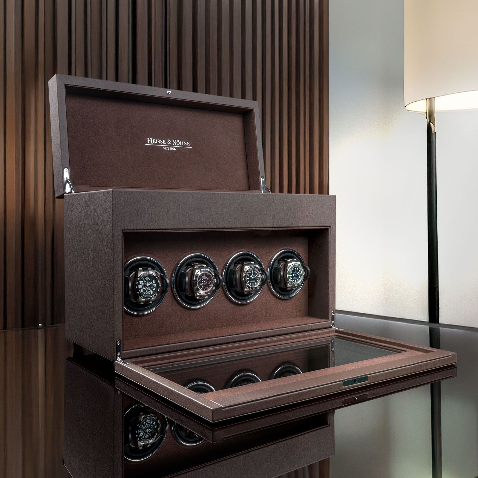 Heisse & Söhne Watch Winder Vancouver 4 – Brown Brown