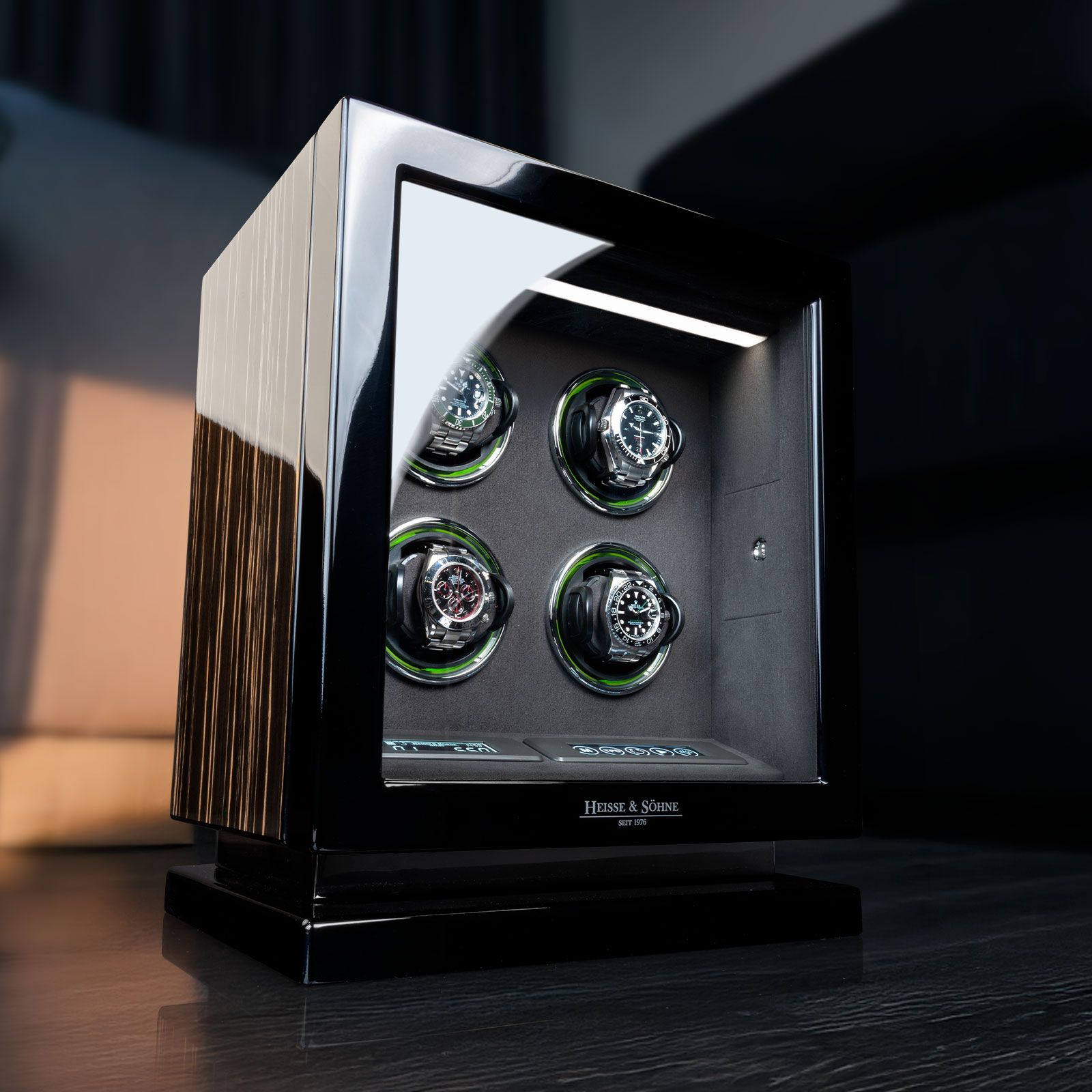 Heisse & Söhne Watch Winder Rome 4 – Ebony High Gloss