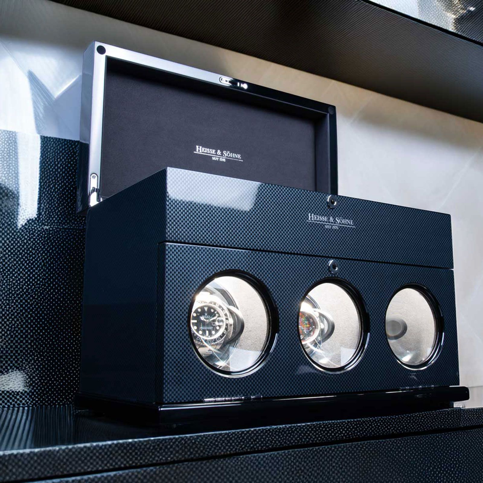 Heisse & Söhne Loop 3 Watch Winder – Carbon Style