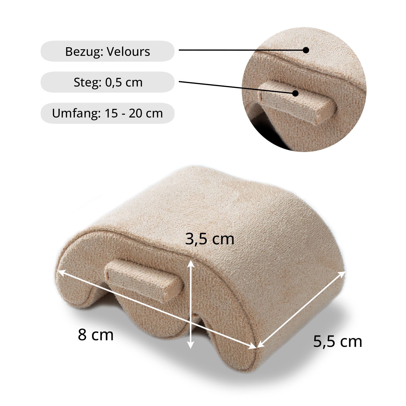 Heisse & Söhne Watch roll Charles 3 – Creme Black