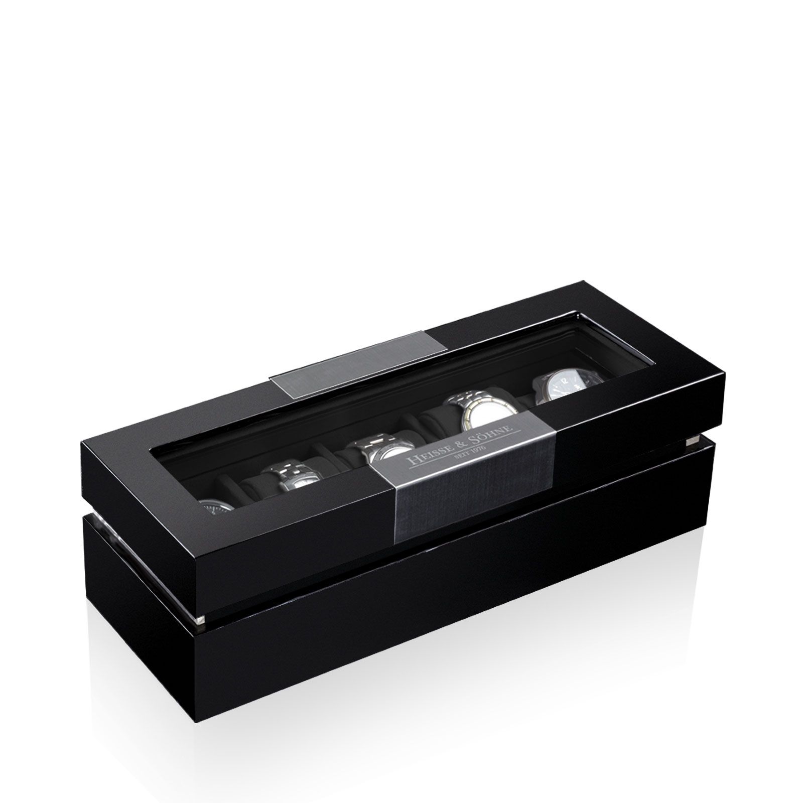 Heisse & Söhne Watch Box Executive 5 – Black/Black