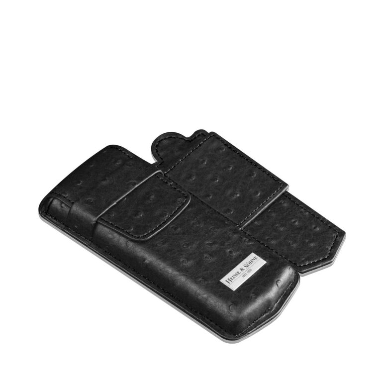 Heisse & Söhne Watch Case Mondo Ostrich - Black