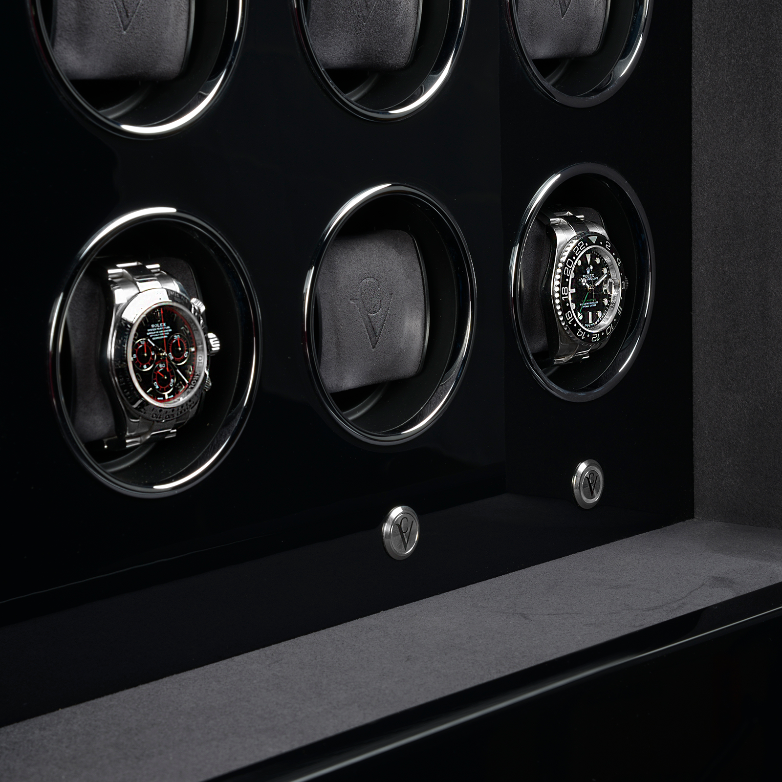 Chronovision Watch Winder Empire Horizon – Zwart Hoogglans Grolegio Hochglanz – Trüfelbuche