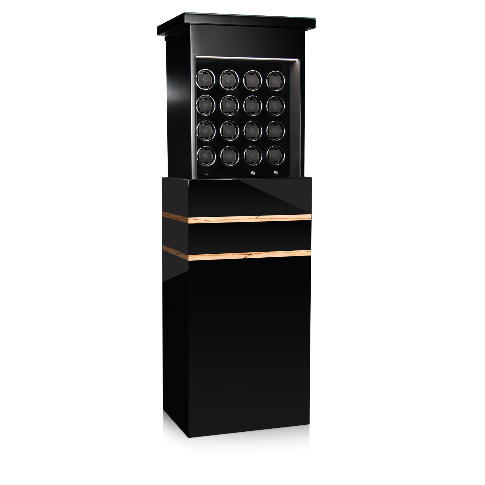 Chronovision Watch Winder Empire Horizon - Black High Gloss Grolegio Hochglanz - Trüfelbuche