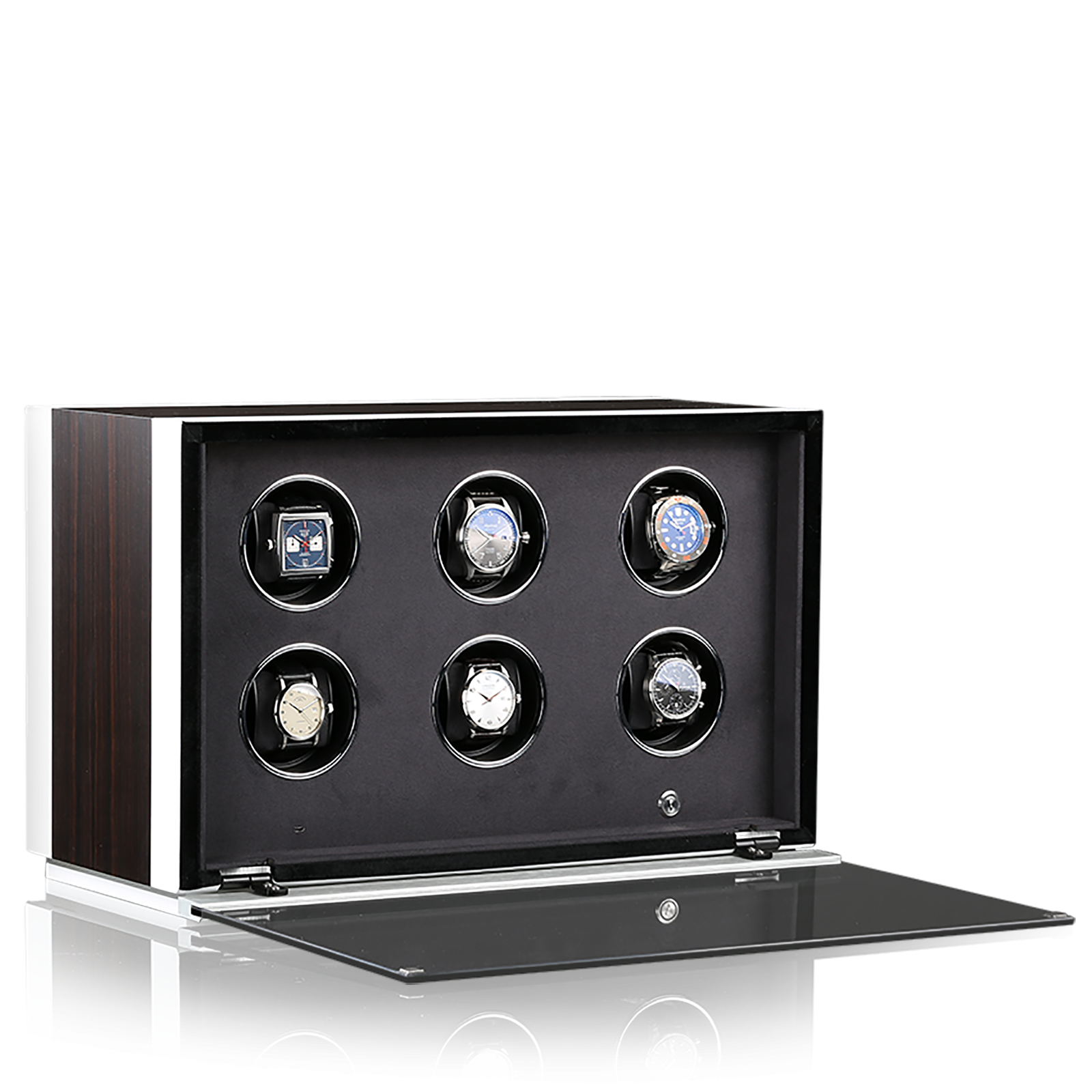 Chronovision Watchwinder Ambiance VI – Seta bianca opaca Seta ebano opaca