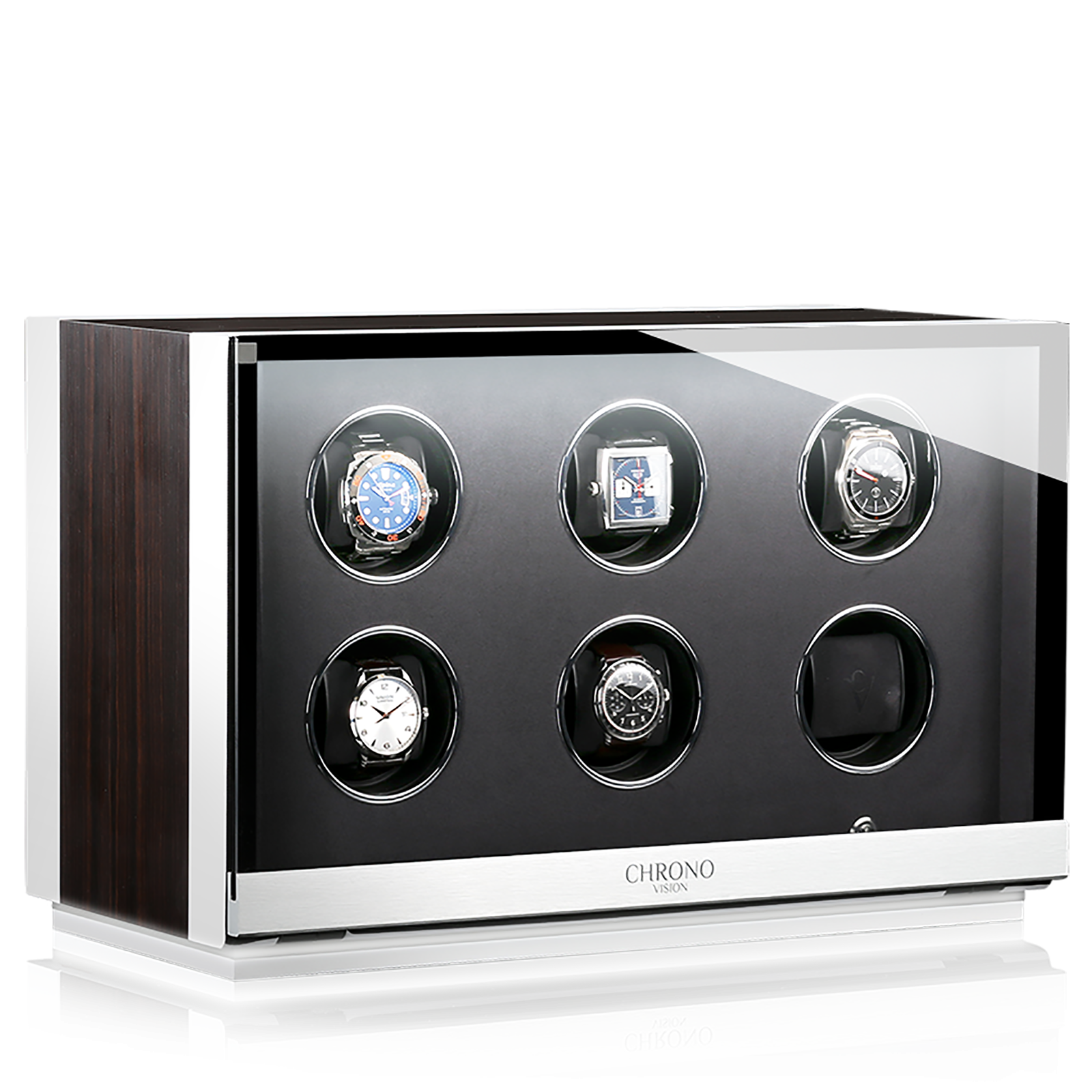 Chronovision Watchwinder Ambiance VI – Seta bianca opaca Seta ebano opaca