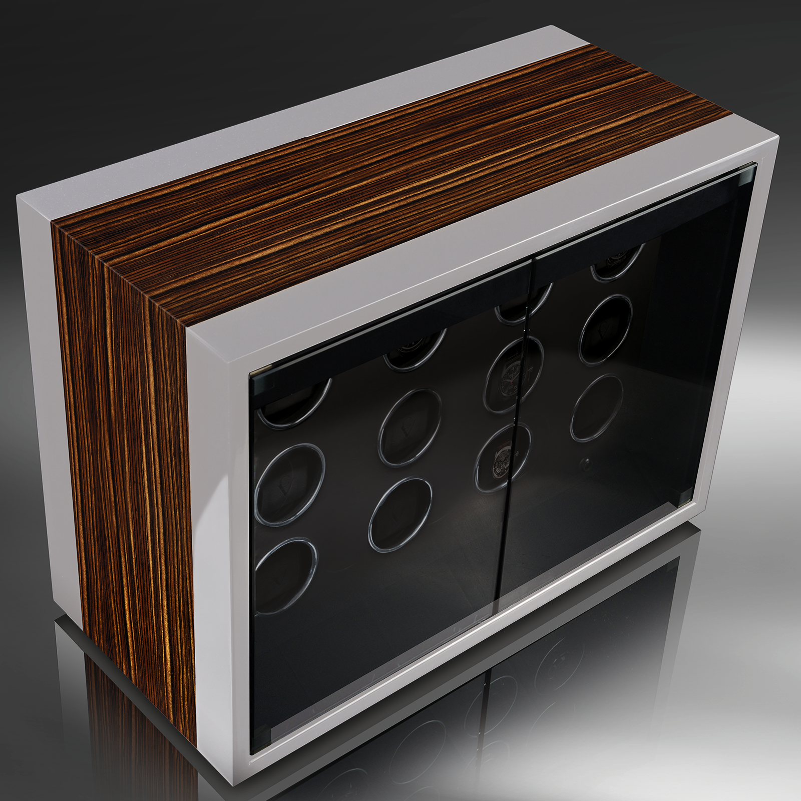 Chronovision Watchwinder Ambiance XII – White Silk Matt Ebony Silk Matt