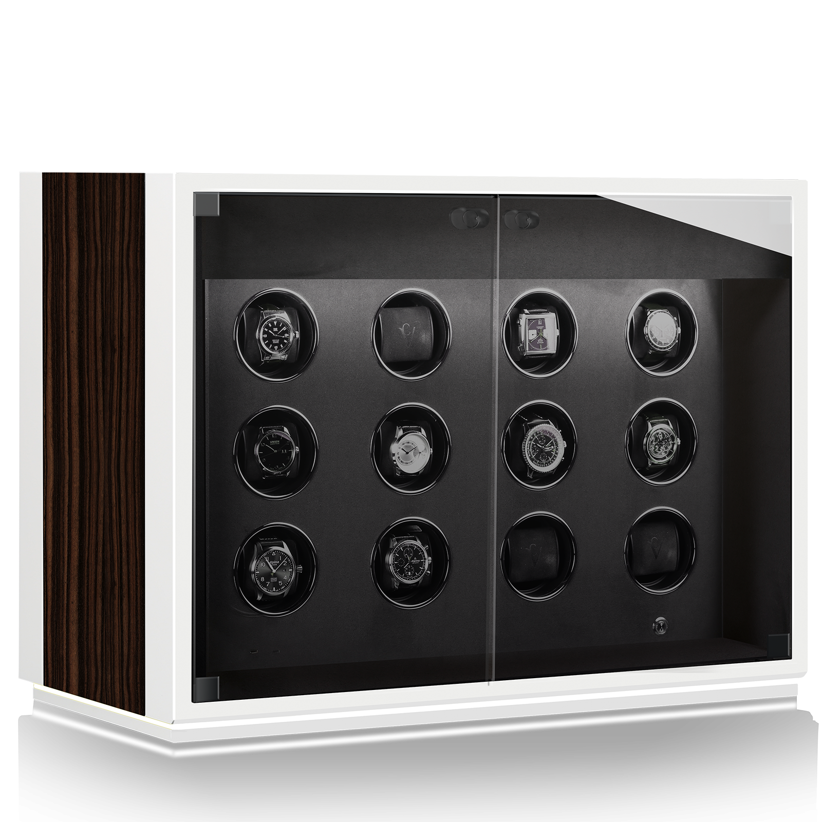 Chronovision Watchwinder Ambiance XII – White Silk Matt Ebony Silk Matt