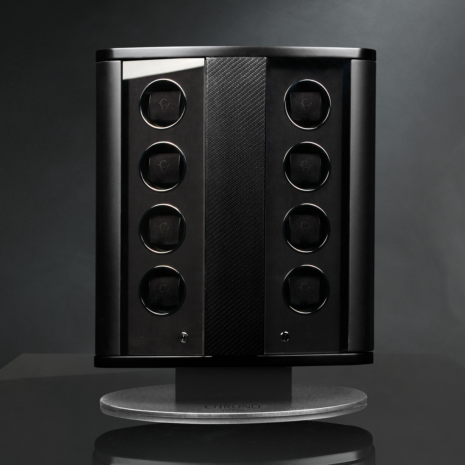 Chronovision Watch Winder Prestige – Carbon Lacquer Black Silk Matt