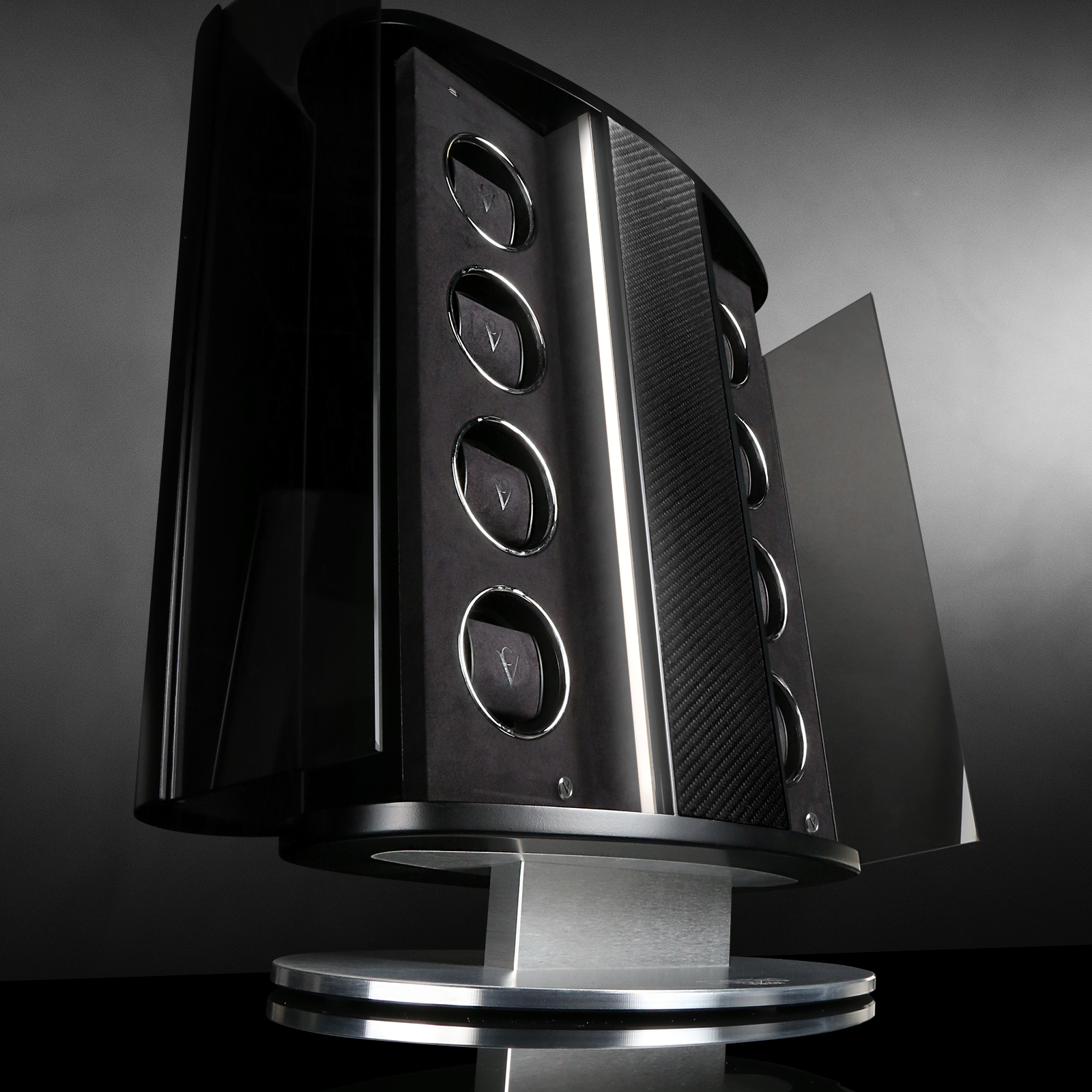 Chronovision Watch Winder Prestige – Carbon Lacquer Black Silk Matt