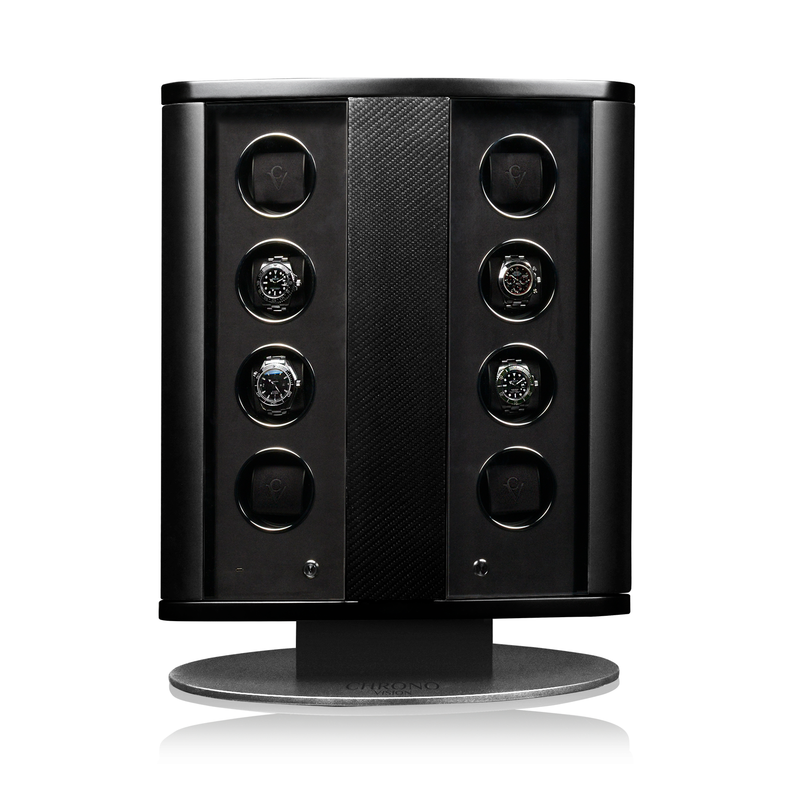 Chronovision Watch Winder Prestige - Carbon Lacquer Black Silk Matt