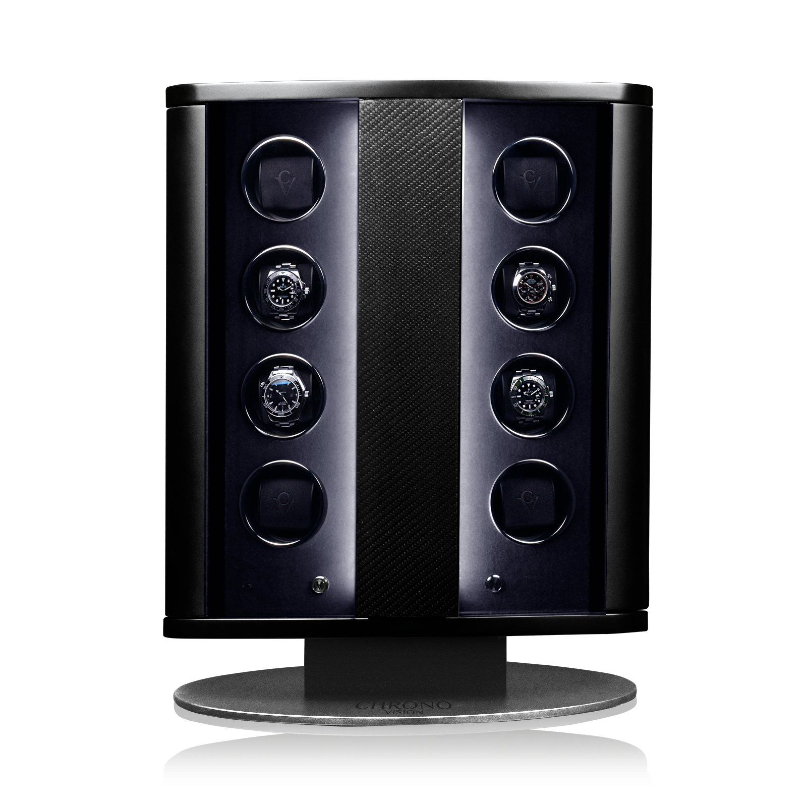 Chronovision Watch Winder Prestige – Carbon Lacquer Black Silk Matt