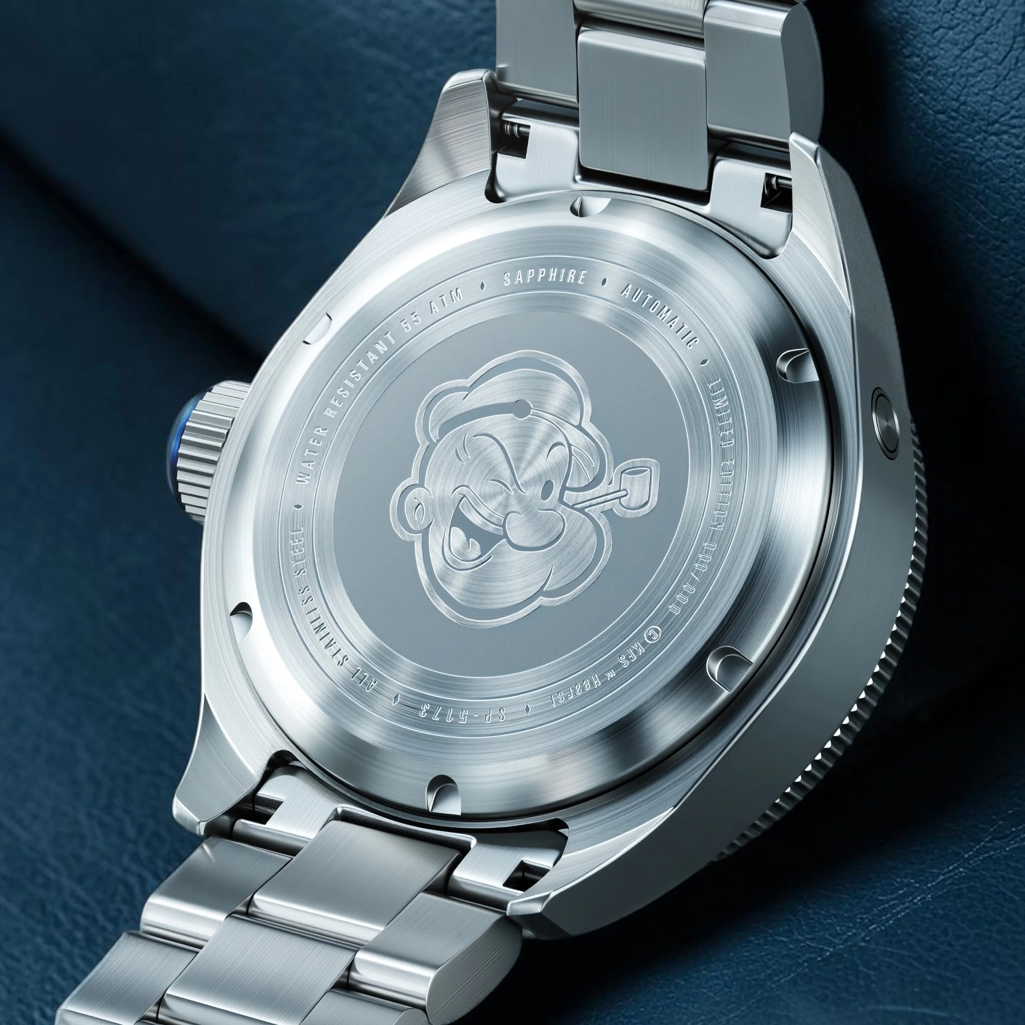 Spinnaker SP-5173-22 Piccard Automatic Popeye Forearm Fury Limited Edition Buoy Blue - thumbnail