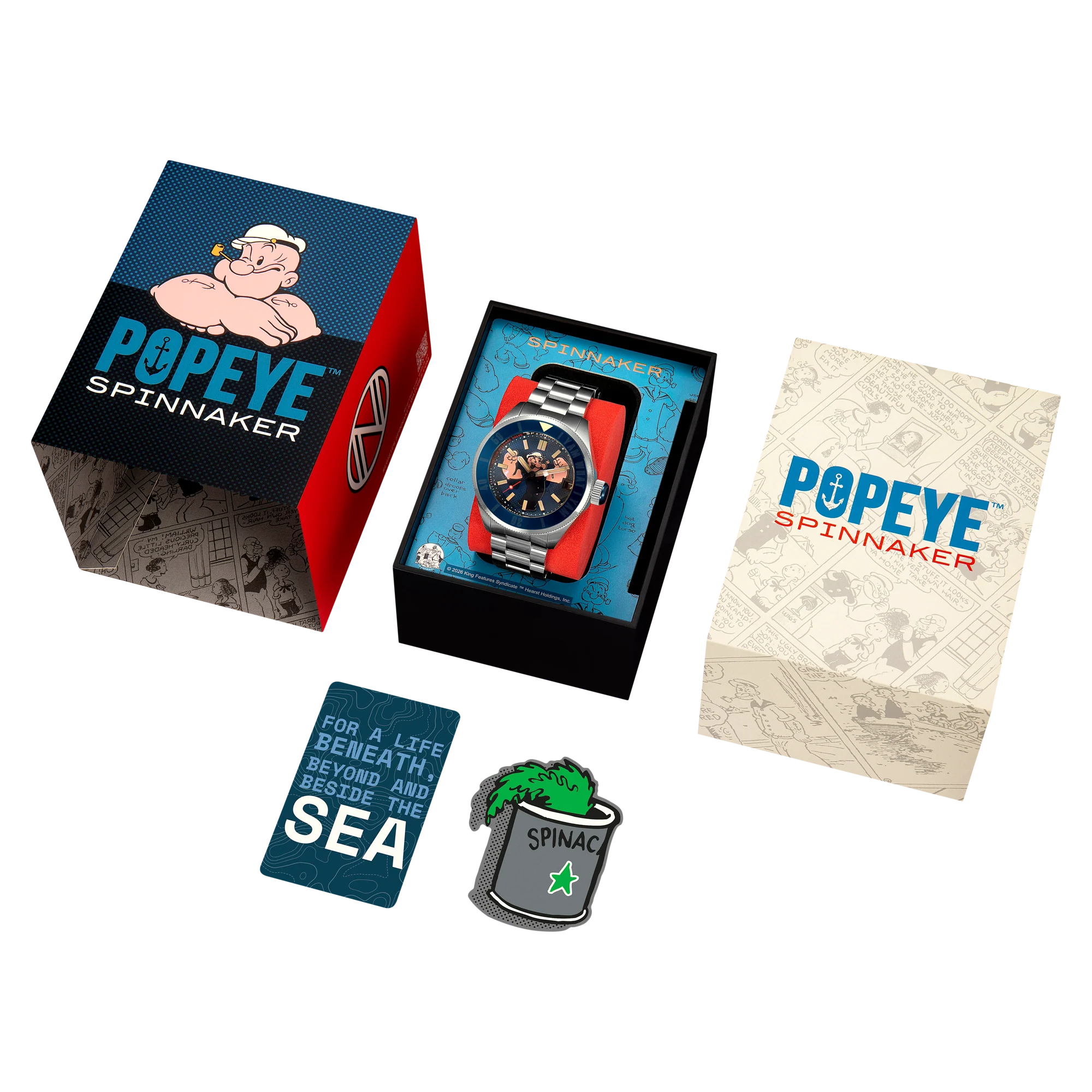 Spinnaker SP-5173-22 Piccard Automatic Popeye Forearm Fury Limited Edition Buoy Blue - thumbnail