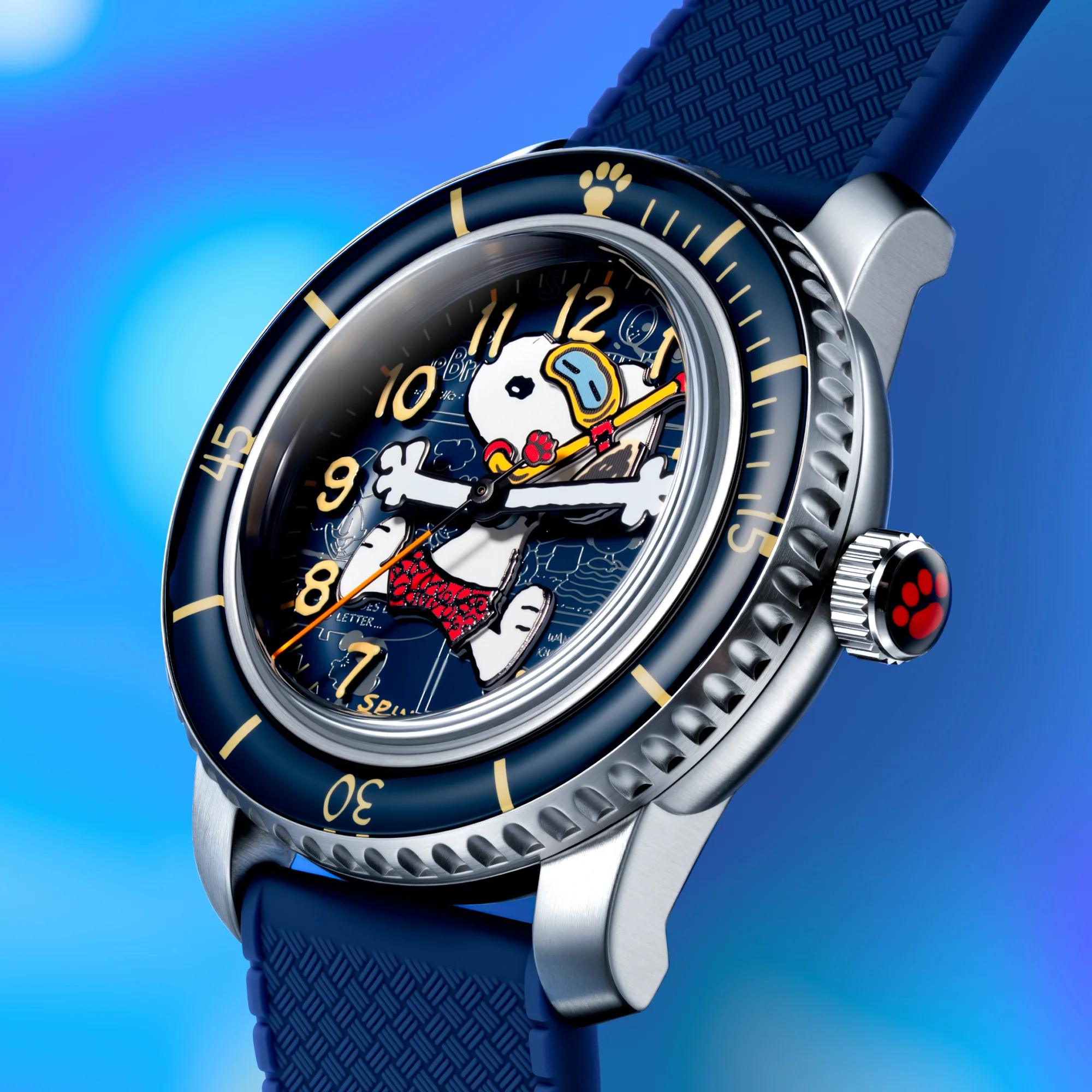 Spinnaker SP-5186-02 Peanuts Snoopy Seaside Snorkel Limited Edition Cobalt Glimmer - thumbnail