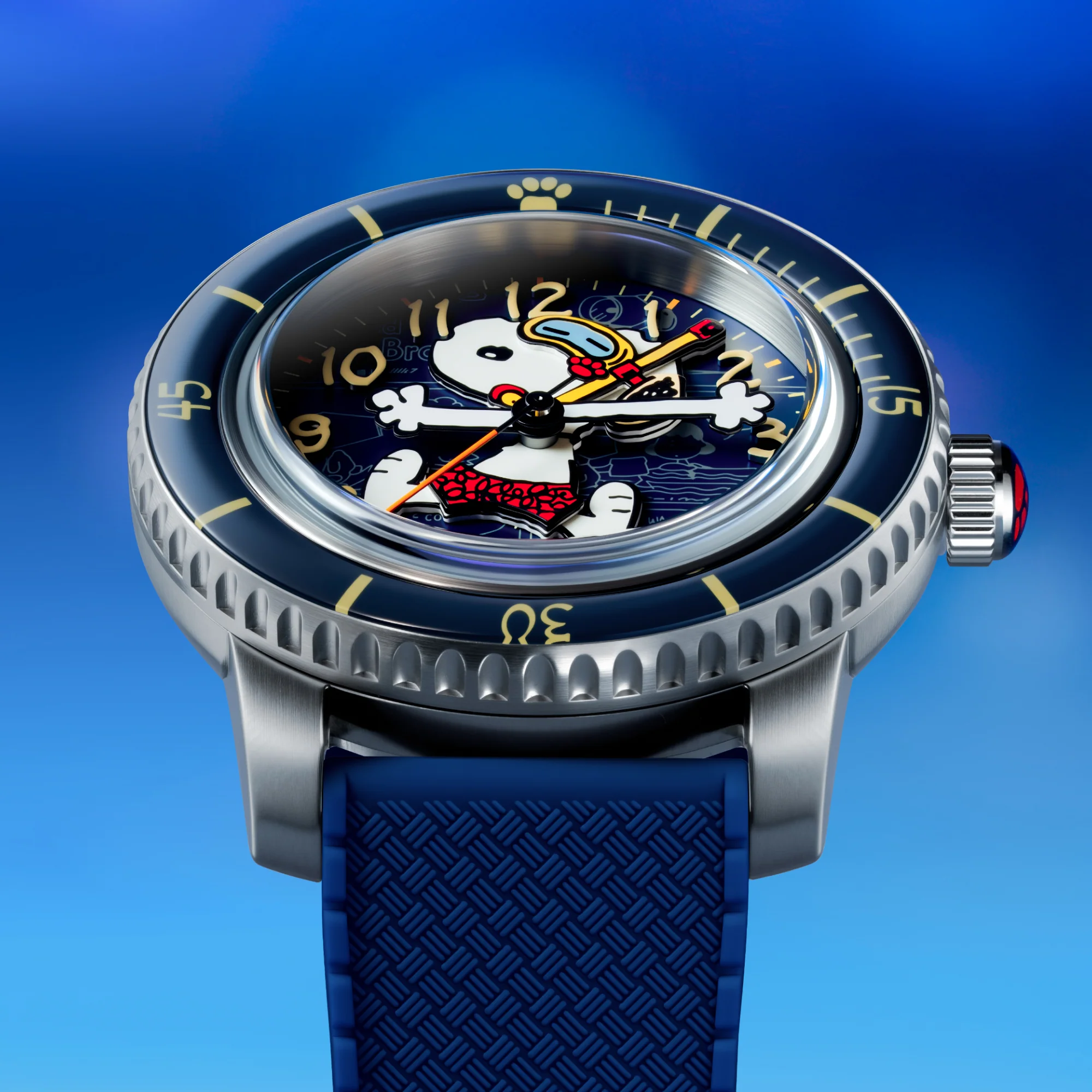 Spinnaker SP-5186-02 Peanuts Snoopy Seaside Snorkel Limited Edition Cobalt Glimmer - thumbnail
